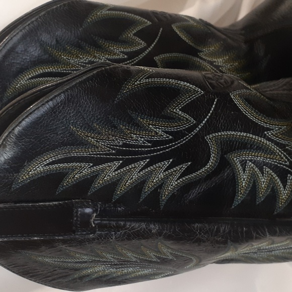 Ariat Men's Heritage Stockman Black Leather Cowboy Boots. Style 10009594. - Picture 12 of 16